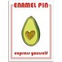 Avocado Glitter Heart Pin