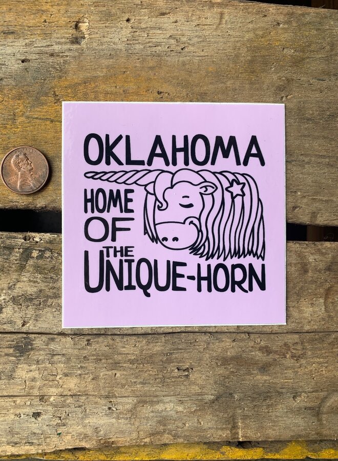 Oklahoma Unique-Horn Sticker