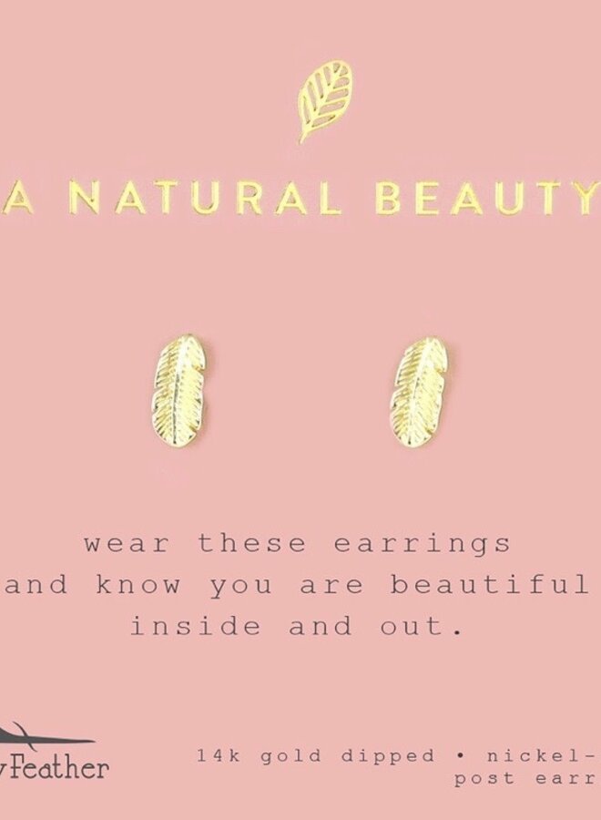 New Moon Earrings - Natural Beauty/Leaf