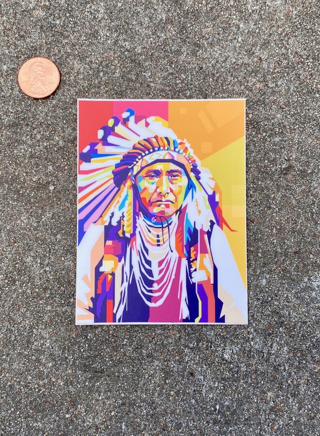 Native Headdress Pop Art Sticker