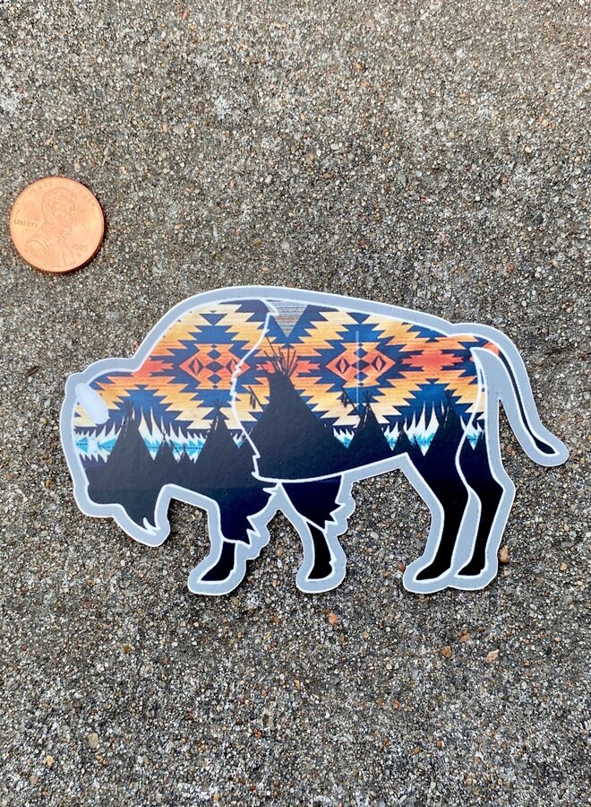 Teepee Art Bison Sticker