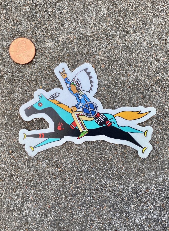 Native Horse Rock On Sticker