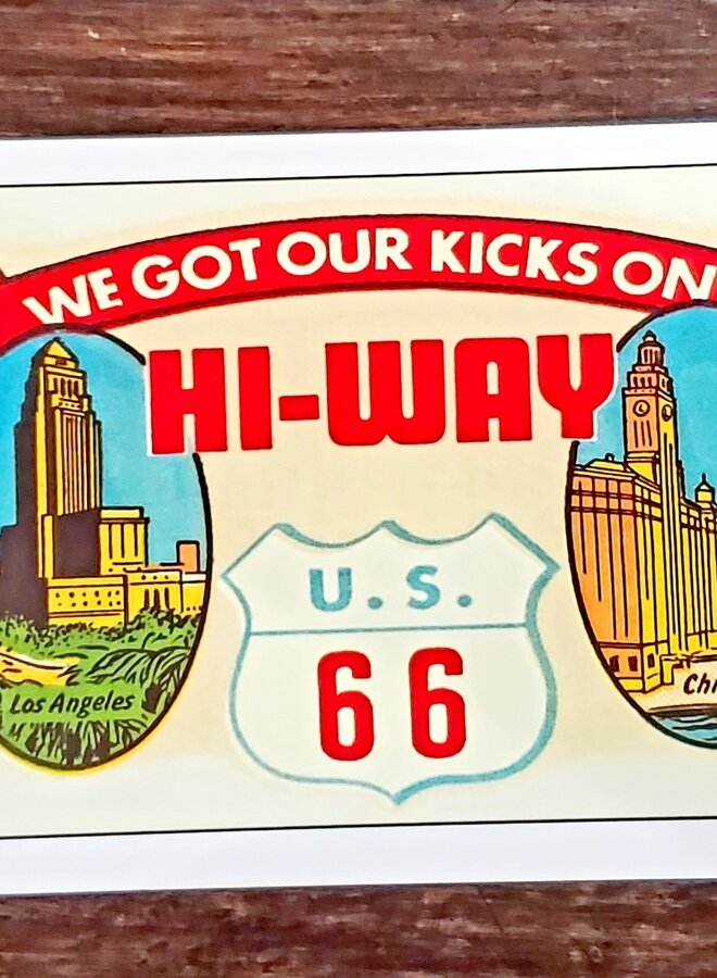 Route 66 Decal Postcard