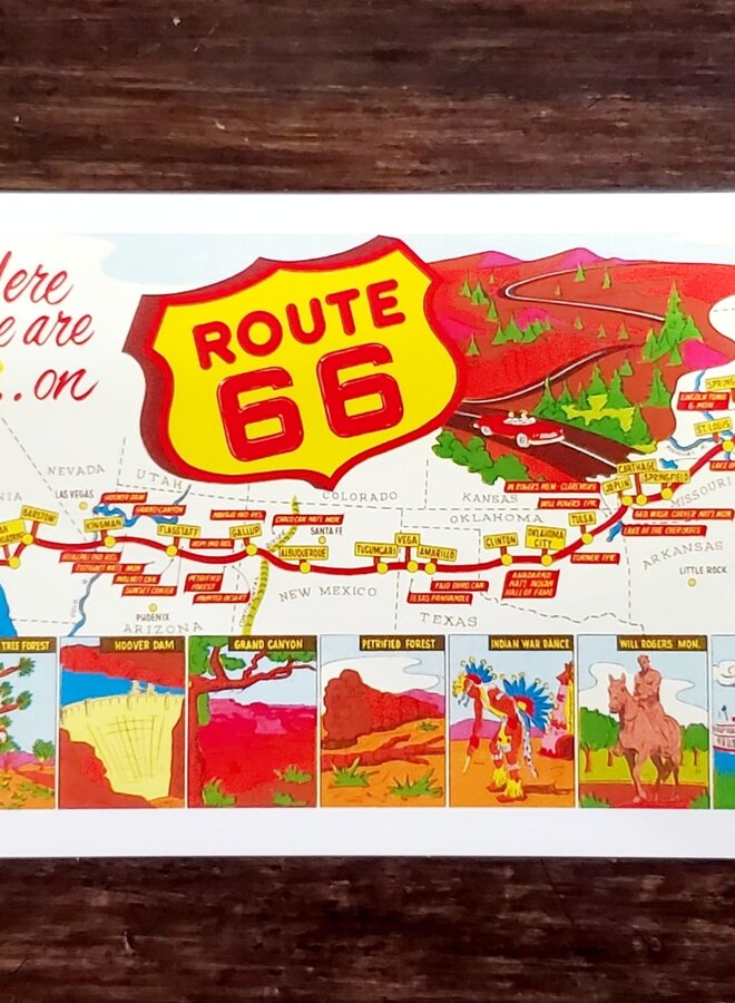 Here We Are Route 66 Postcard