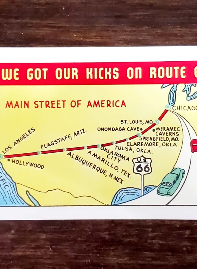 Kicks on Route 66 Postcard