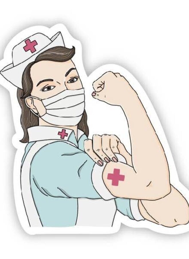 Rosie The Riveter Nurse Sticker