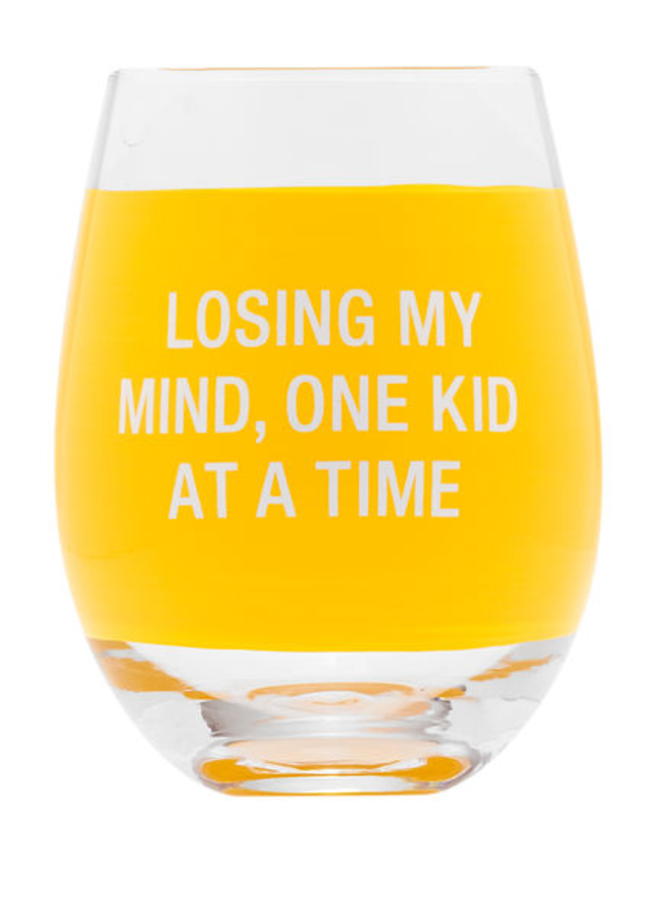 Losing My Mind Wine Glass