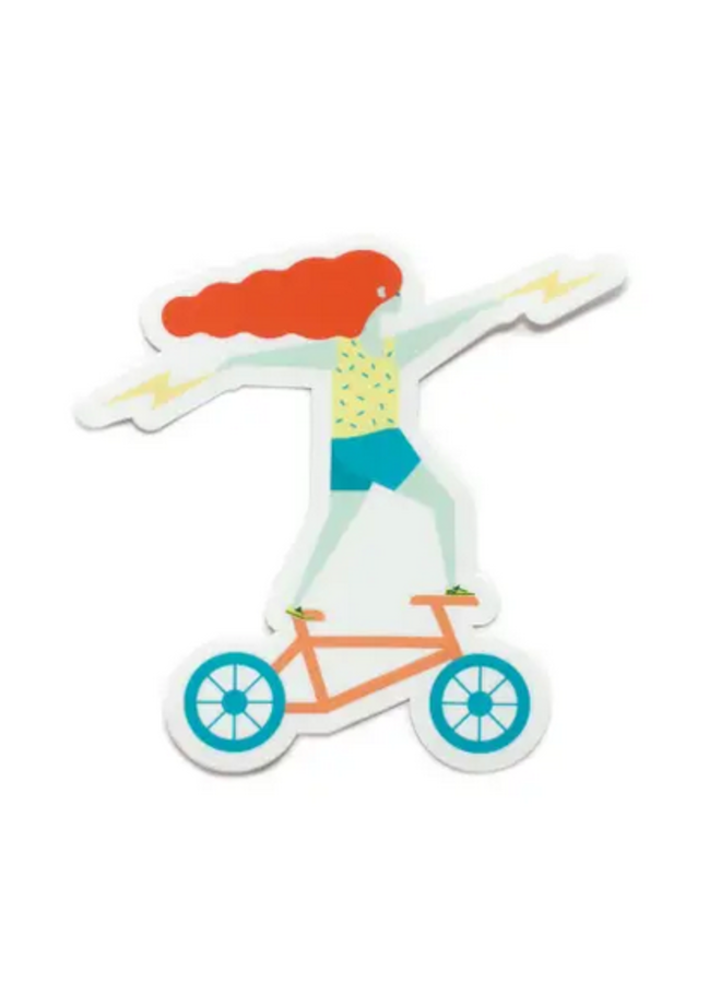 Bicycle Girl Sticker