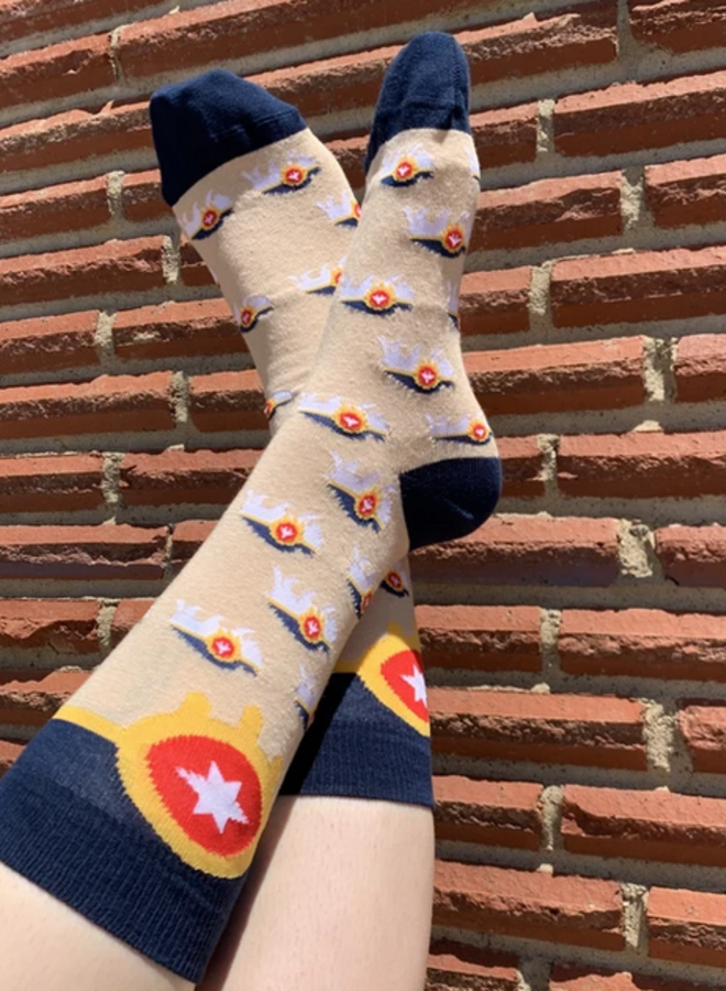 Tulsa Flag Bison Socks