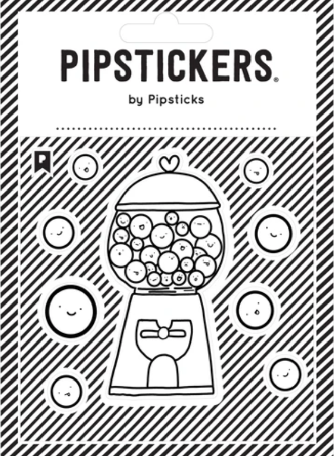 Color-in Bubble Gum Machine Sticker