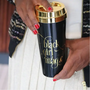 Black Girl Gold Lid Travel Mug