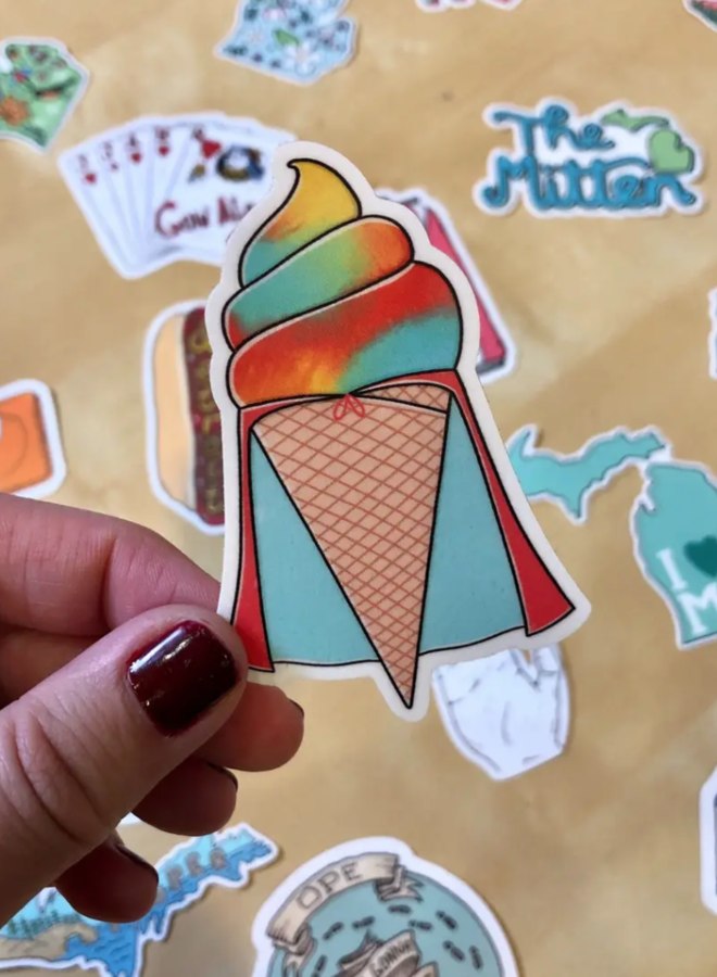 Superman Ice Cream Michigan Sticker