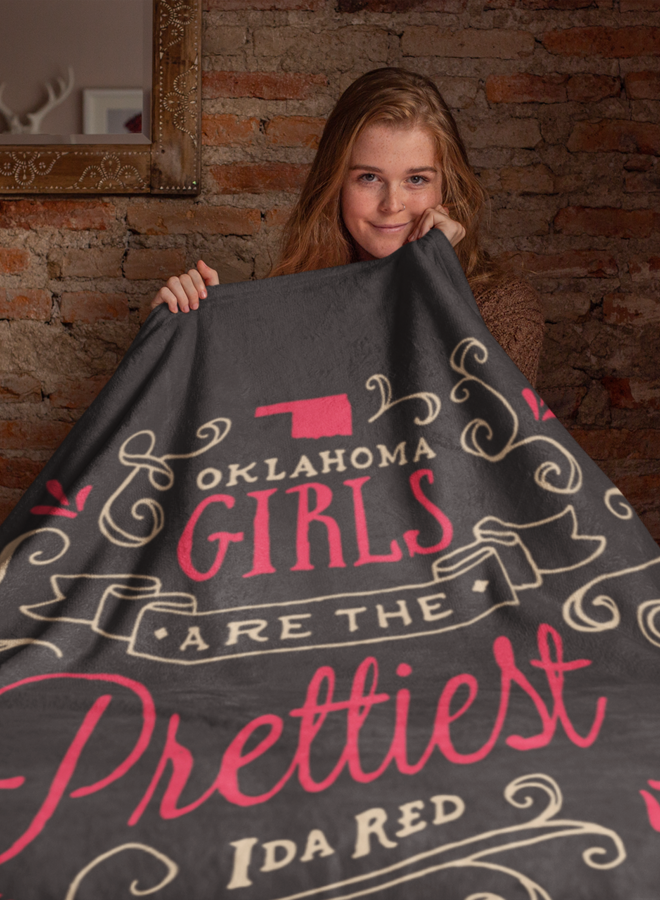 Oklahoma Girls Sherpa Fleece Blanket