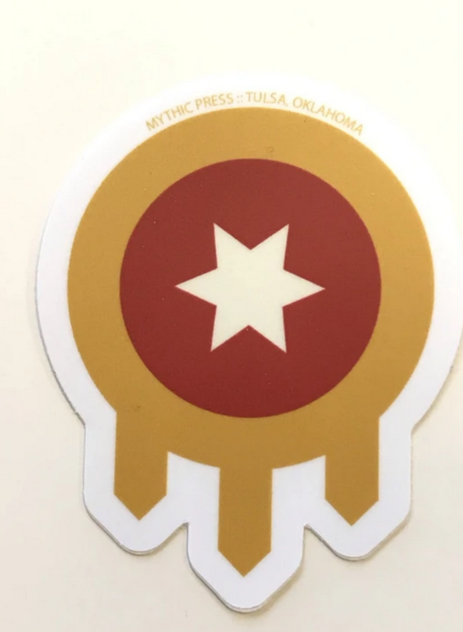 Tulsa Flag Shield Sticker