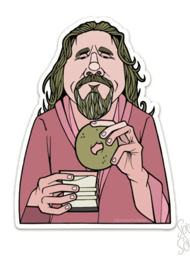 The Dude Big Lebowski Caricature Sticker