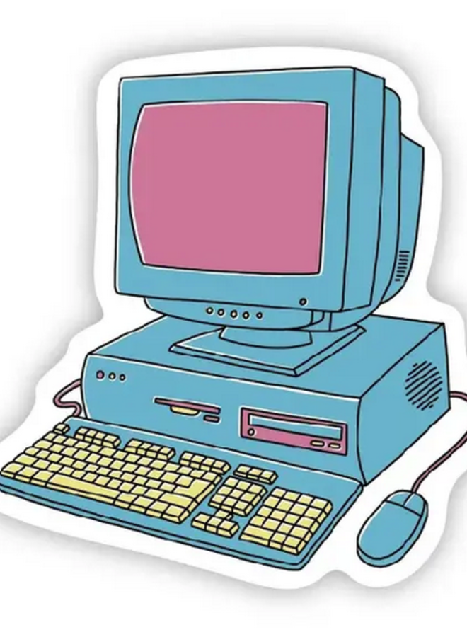 Computer Sticker - 90s Theme