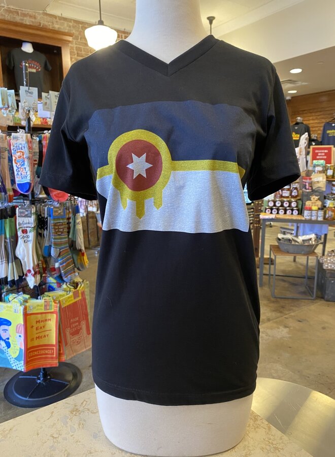 Tulsa Flag Vneck tshirt