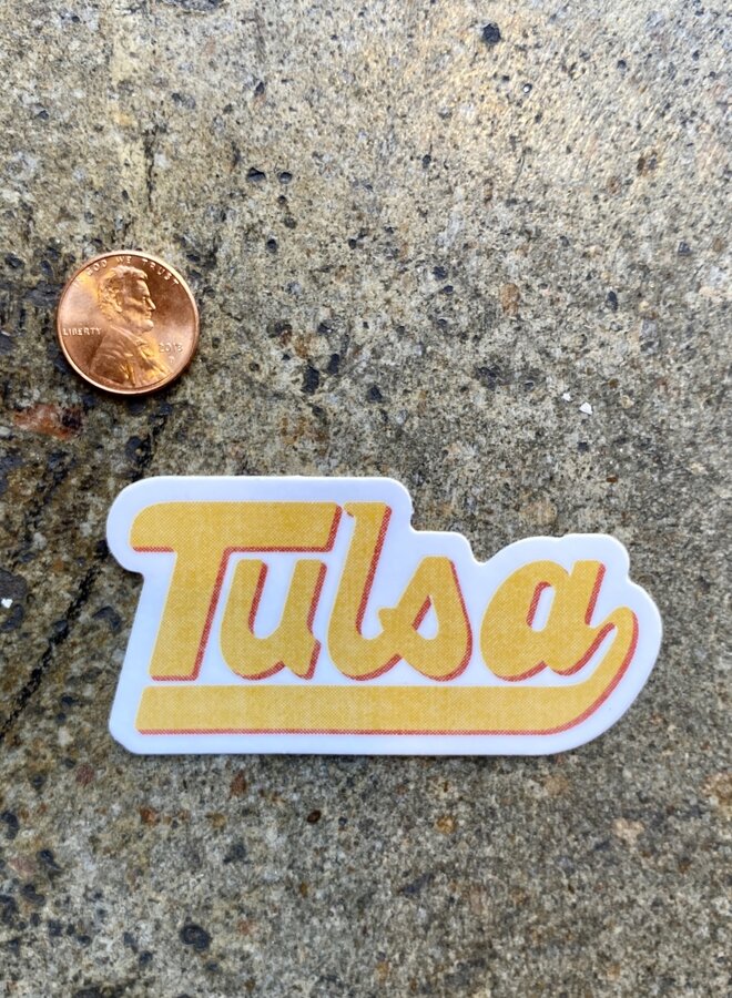 Tulsa Baseball Script Sticker