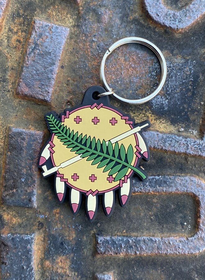 Osage Shield Rubber Keychain