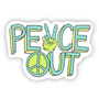 Peace Out Peace Sign Sticker