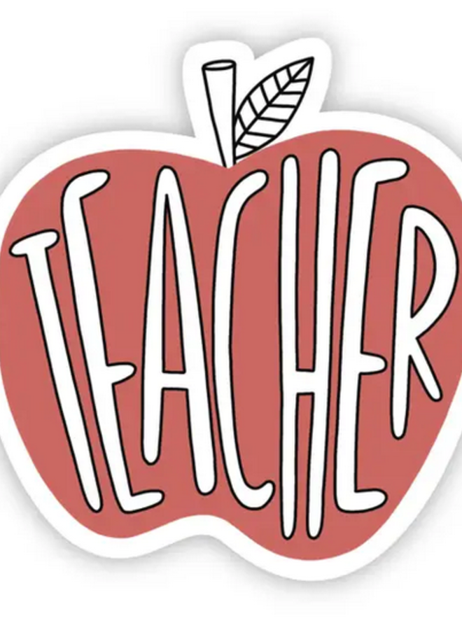 Teacher Red Apple Sticker