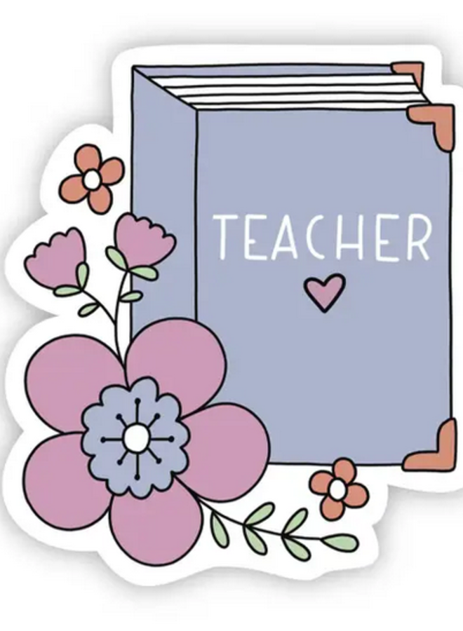 Teacher Floral Book Sticker