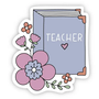Teacher Floral Book Sticker