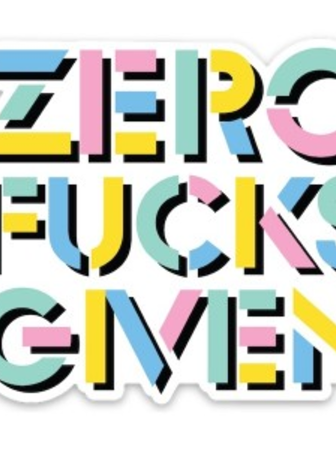 Zero Fucks Given Sticker