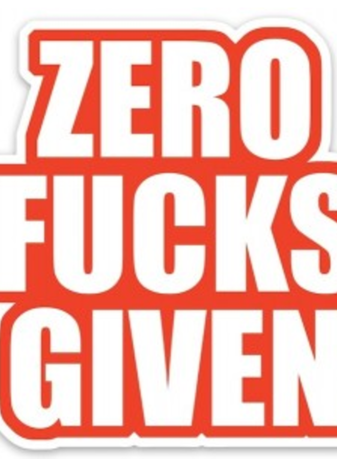 Zero Fucks Given Sticker - Red