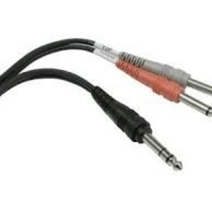 Hosa Hosa - Insert Cable, 1/4 in TRS to Dual 1/4 in TS, 3 m