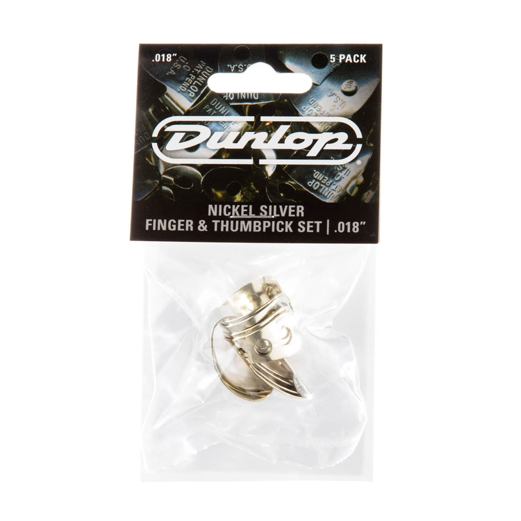 Dunlop Dunlop Nickel Silver Finger & Thumbpicks, .018" Player's Pack
