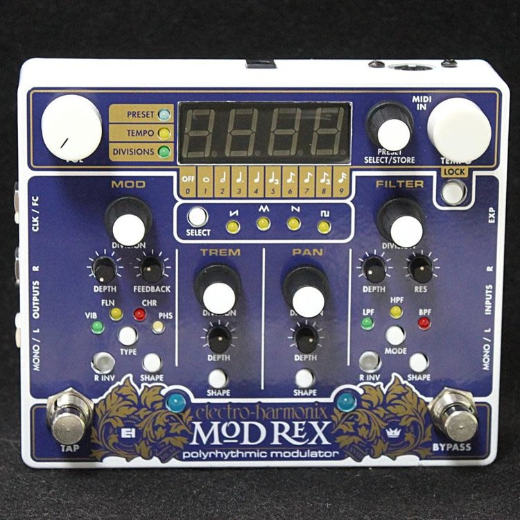 Electro-Harmonix Electro-Harmonix Mod Rex - Polyrhythmic Modulator, 9.6DC-200 PSU included