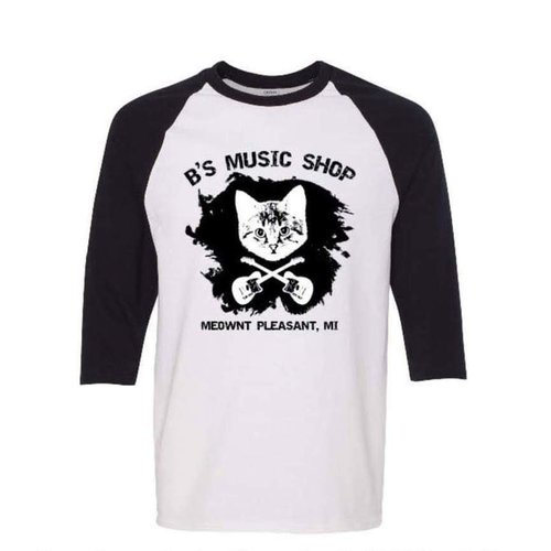 Clothing B’s Music Shop Danger Cat Baseball T-Shirt Clothing B’s Music Shop Danger Cat Baseball T-Shirt