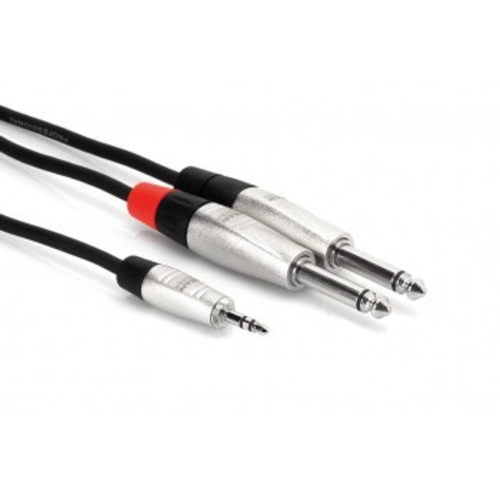 Hosa Pro Hosa Pro - Pro Stereo Breakout, REAN 3.5 mm TRS to Dual 1/4 in TS, 3 ft Hosa Pro Hosa Pro - Pro Stereo Breakout, REAN 3.5 mm TRS to Dual 1/4 in TS, 3 ft
