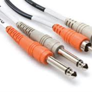 Hosa Hosa - Stereo Interconnect, Dual 1/4 in TS to Dual RCA, 2 m