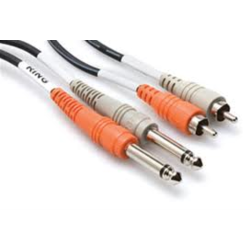 Hosa Hosa - Stereo Interconnect, Dual 1/4 in TS to Dual RCA, 2 m