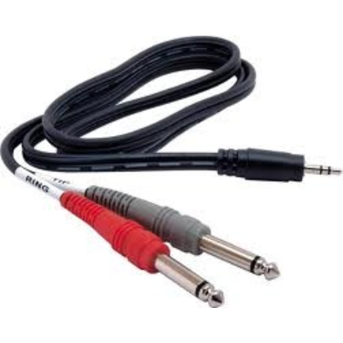 Hosa Hosa Stereo Breakout, 3.5mm TRS to Dual 1/4in TS, 3ft