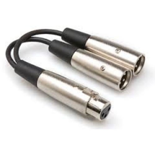 Hosa Hosa - Y Cable, XLR3F to Dual XLR3M, 6 in Hosa Hosa - Y Cable, XLR3F to Dual XLR3M, 6 in