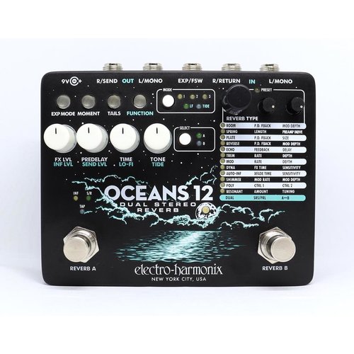 Electro-Harmonix Electro-Harmonix Oceans 12 - Dual Stereo Reverb, 9.6DC-200 PSU included