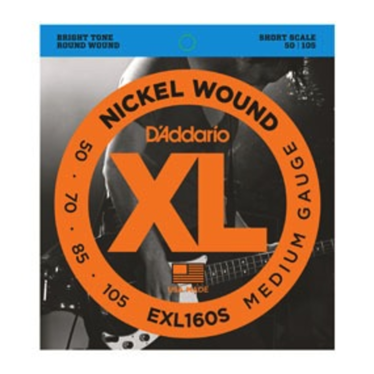 D'Addario 50-105 Medium, Short Scale, XL Nickel Bass Strings