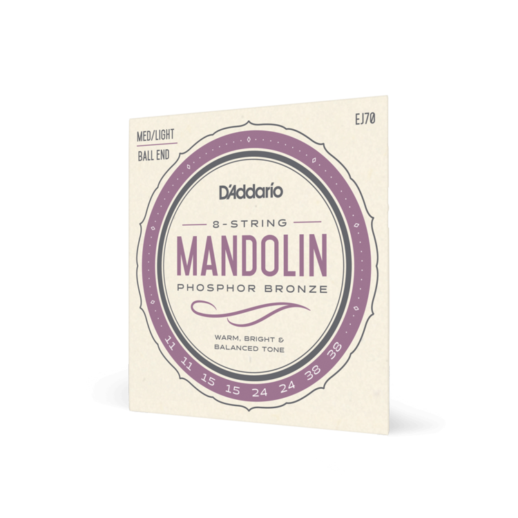 D'Addario D'Addario EJ70 Phosphor Bronze Mandolin Strings, Ball End,  Medium/Light, 11-38