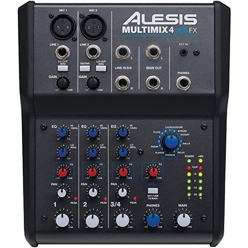 Alesis Alesis MultiMix 4 USB FX - 4-Channel Mixer/Recording Interface w/Effect Alesis Alesis MultiMix 4 USB FX - 4-Channel Mixer/Recording Interface w/Effect