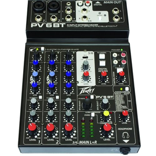 Peavey Peavey PV 6 BT Mixer w/Bluetooth & Effects Peavey Peavey PV 6 BT Mixer w/Bluetooth & Effects