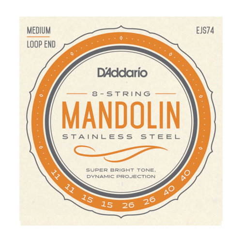 D'Addario D'Addario EJS74 Mandolin Strings, Phosphor Bronze, Stainless Steel, 11-40 D'Addario D'Addario EJS74 Mandolin Strings, Phosphor Bronze, Stainless Steel, 11-40