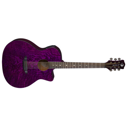 Luna Guitars Luna Gypsy Quilt Ash A/E Trans Purple