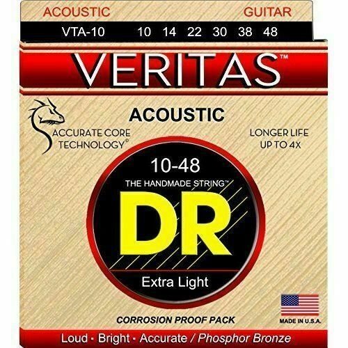 DR DR Veritas Coated Core Technology Acoustic Guitar Strings: Extra Light 10-48