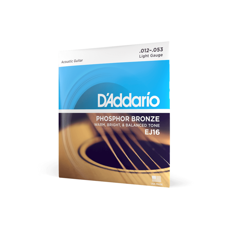 D'Addario 12-53 Light, Phosphor Bronze Acoustic Guitar Strings