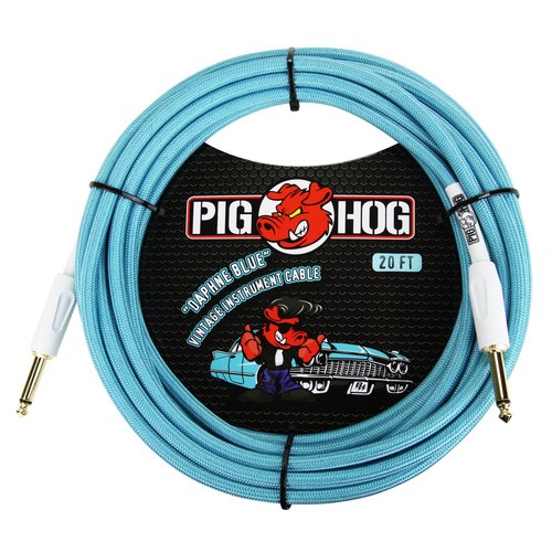 Pig Hog Pig Hog "Daphne Blue" Instrument Cable, 20ft Right Angle Pig Hog Pig Hog "Daphne Blue" Instrument Cable, 20ft Right Angle