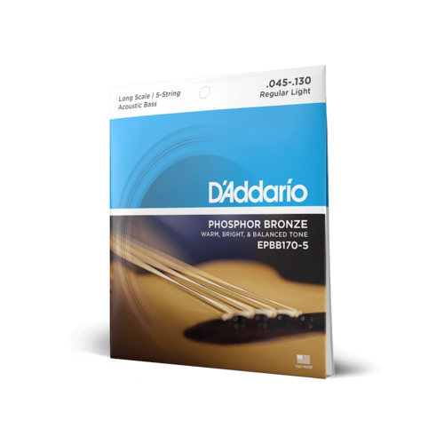D'Addario D'Addario 5-String Acoustic Bass Long Scale Strings .045-.130 D'Addario D'Addario 5-String Acoustic Bass Long Scale Strings .045-.130