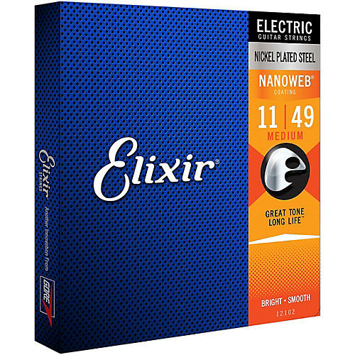 Elixir Elixir Nanoweb Electric Guitar Strings - Medium 11-49 Elixir Elixir Nanoweb Electric Guitar Strings - Medium 11-49